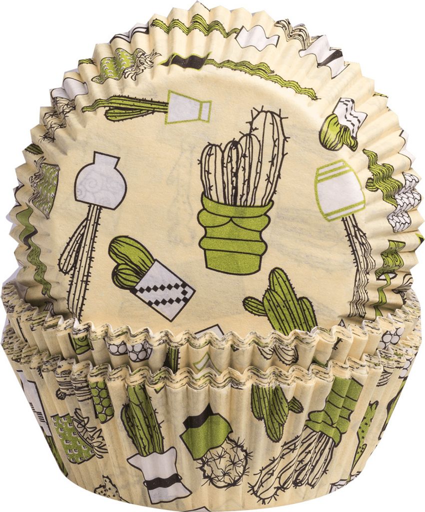 60 Muffinförmchen gelb, Kaktus, 5 x 2,5cm