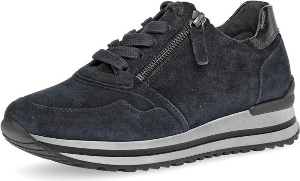 Gabor Damen Sneaker Low-Top – Aus Glattleder, Bequeme Passform, 3 Cm Absatz