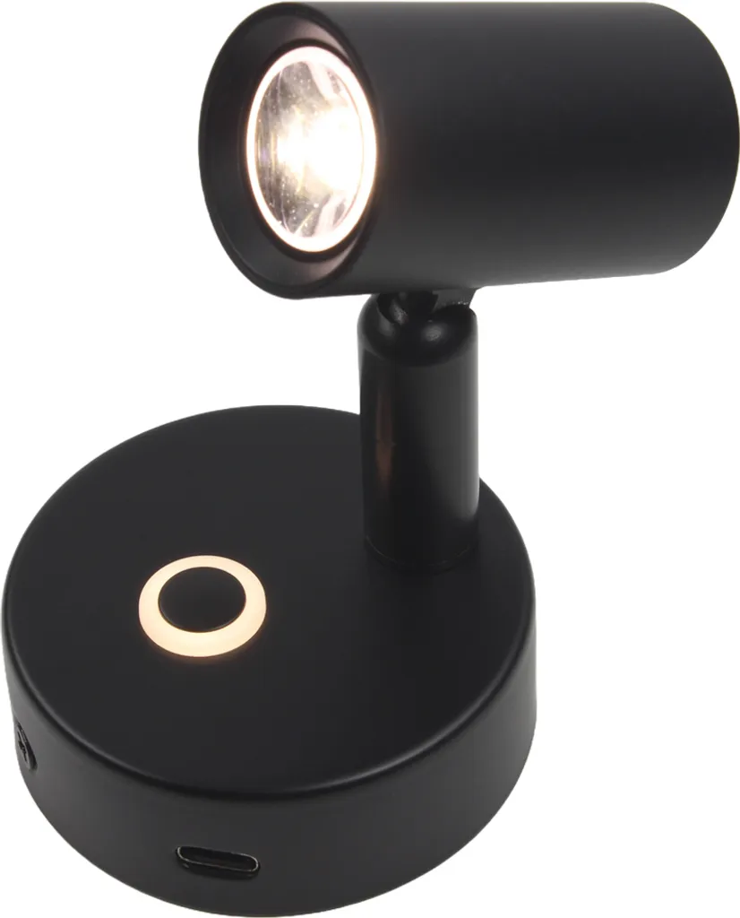 Lampada LED 12V 24V Robusta per Camper Barca USB-C Dimmer - Nero - 4