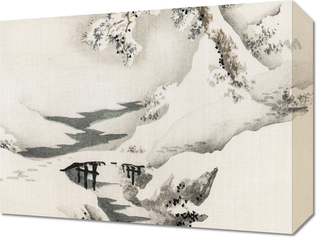 Bild 40x30cm Snowscape, Kōno Bairei Japanischer Vintage für das Wohnzimmer