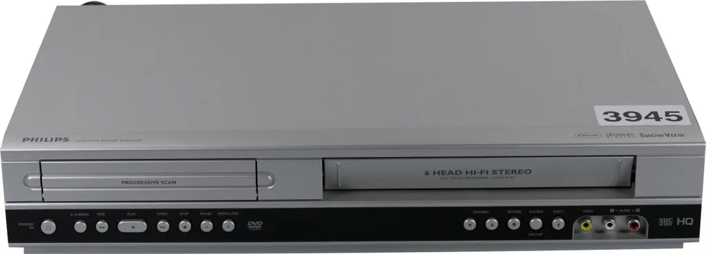 Lecteur Combo DVD VHS Philips DVP3350V Argent Magnétoscope 6 Têtes