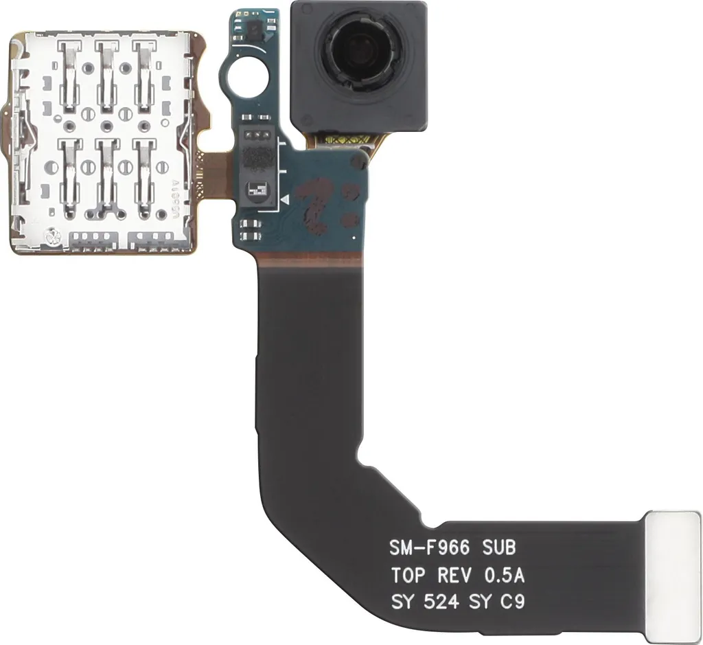 Pièce de rechange caméra selfie et lecteur SIM pour Samsung Z Fold7 Noir