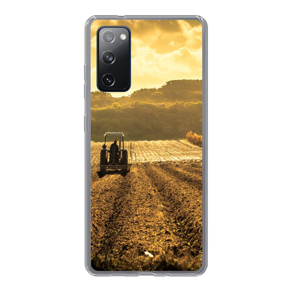 MuchoWow Handyhülle Schutzhülle Hülle für Samsung Galaxy S20 FE Traktor - Bauernhof - Berg Silikon Softcase Handy Hülle - Abdeckung