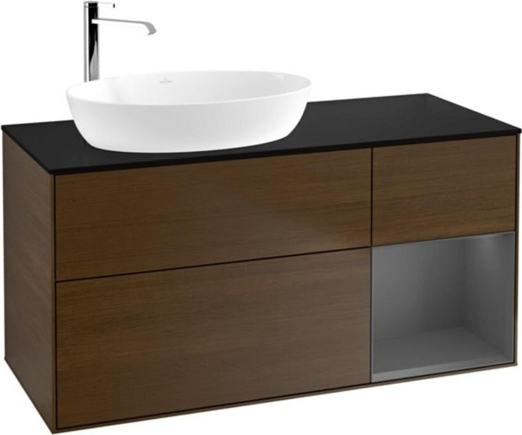 V&B Waschtischunterschrank Wandbeleuchtung Finion 120cm, Pl b m, Rg A m Lac, wal ven