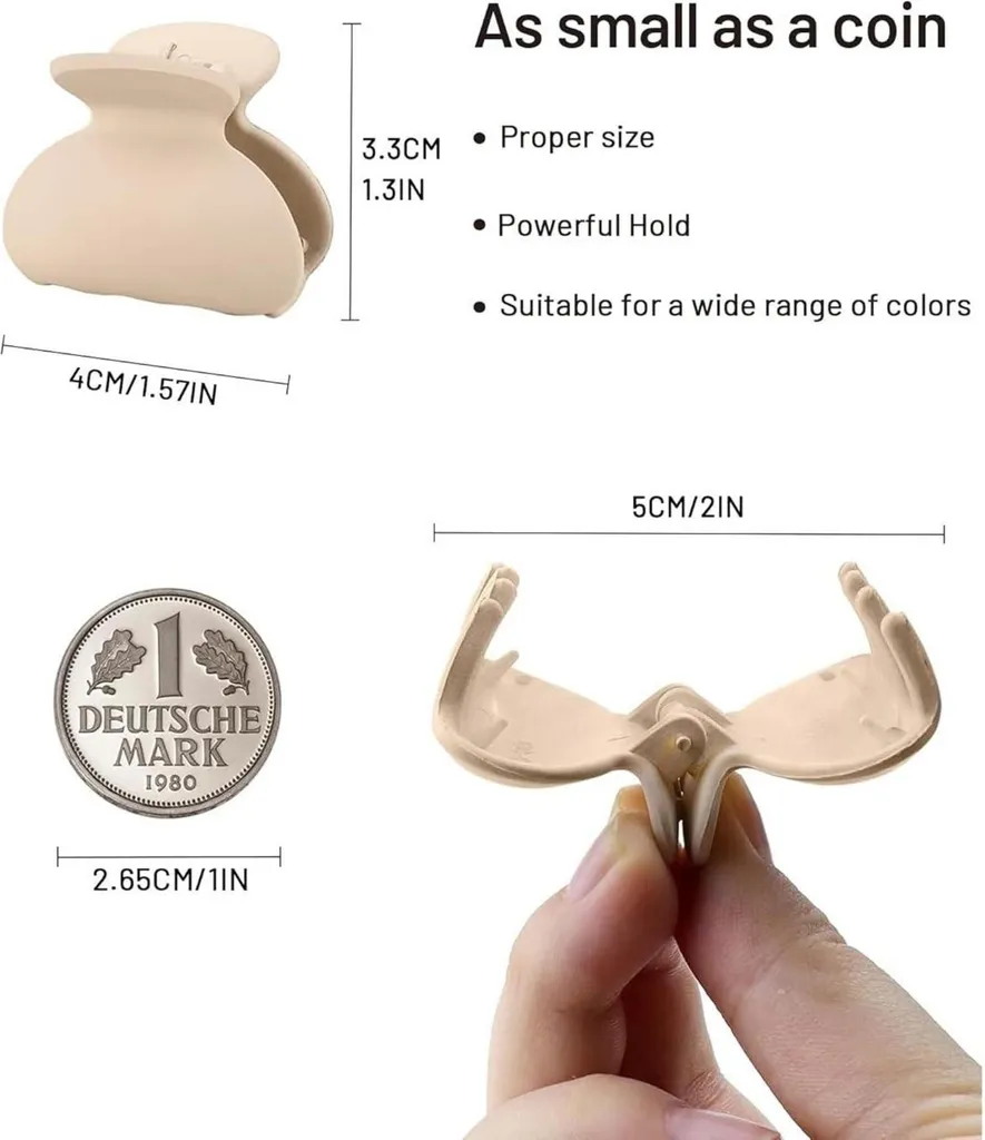 Kavya Ensemble de 12 Pinces à Cheveux Marron Mat Small Clips Femmes - 5