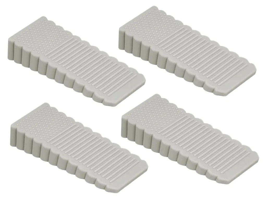 Cale de porte pour maison et bureau lot de 4 butoirs de sol gris polyvalents