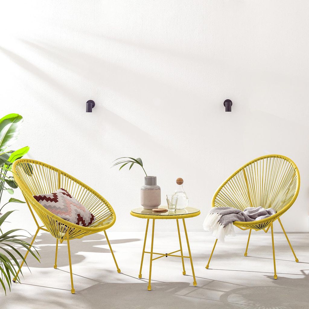 SITZGRUPPE - Stahl / Polyrattan - 3-teilig