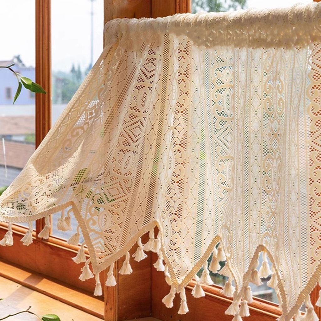 Bistrogardine Boho, krajková záclona krémové barvy, s Obrázek produktu 