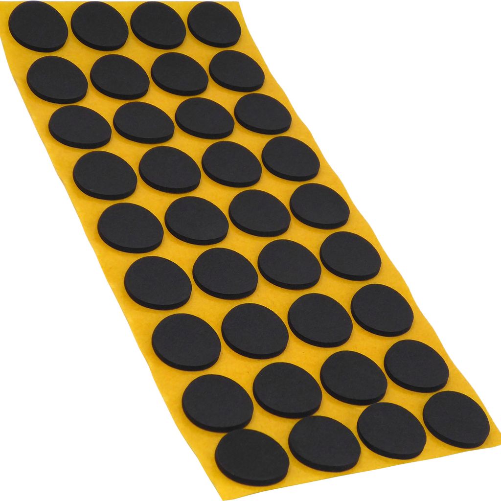 Adsamm | 36 x Antirutsch Pads aus EPDM / Zellkautschuk / Ø 24 mm / Schwarz / rund / 2.5 mm starke rutschhemmende Pads