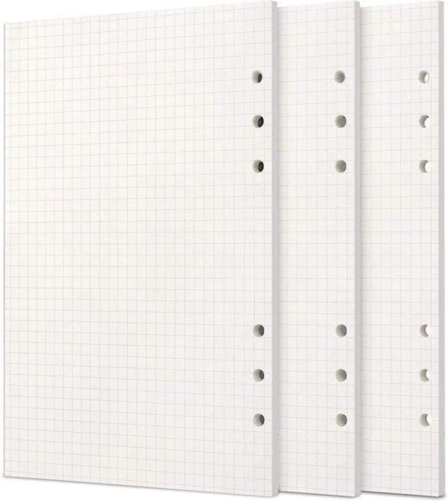 Recharge cahier A5 à carreaux pour notes et croquis lot de 135 pages