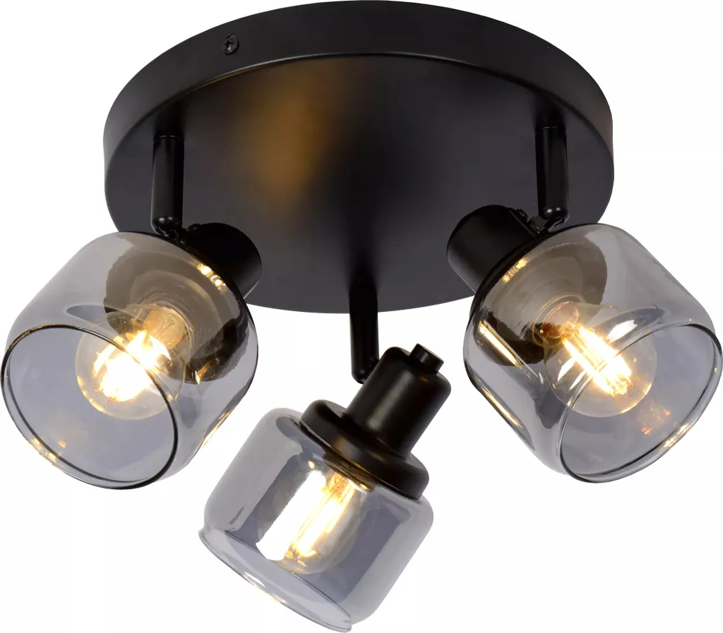 Plafonnier design industriel noir en métal BJORN - Lustre Carré 38cm