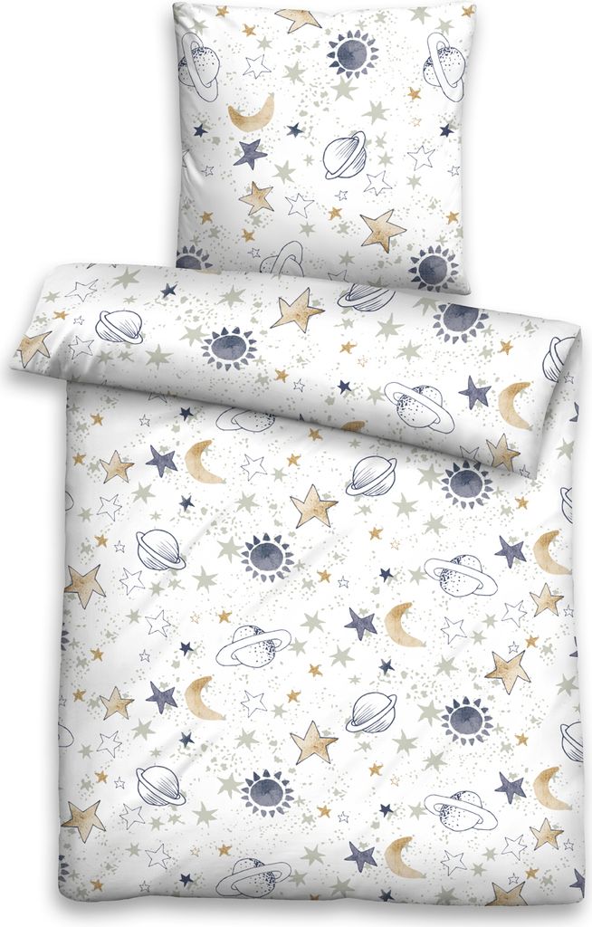 biberna 0004645 Feinbiber-Bettwäsche color: weiss, size: 1x 135x200 cm + 1x 80x80 cm