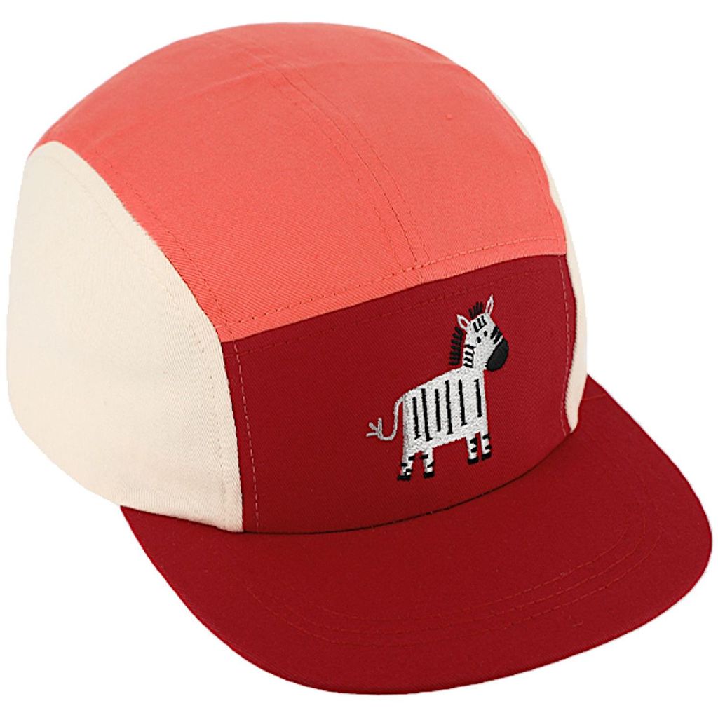 Fiebig Bunte Kinder Baseball-Cap mit Krokodil-Stick in rot