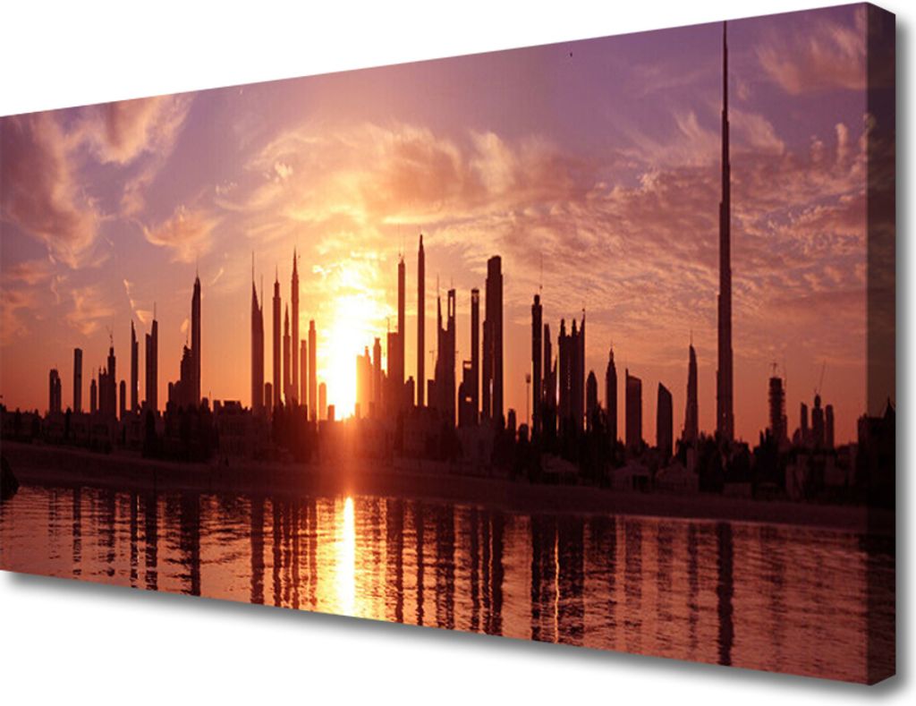 Tulup Leinwand-Bilder 100x50 Wandbild Canvas Kunstdruck Stadt Gebäude