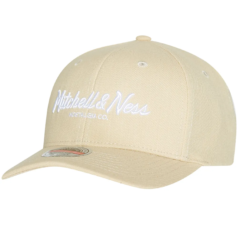 Casquette Snapback Ajustable Mitchell & Ness Pinscript en Coton Khaki