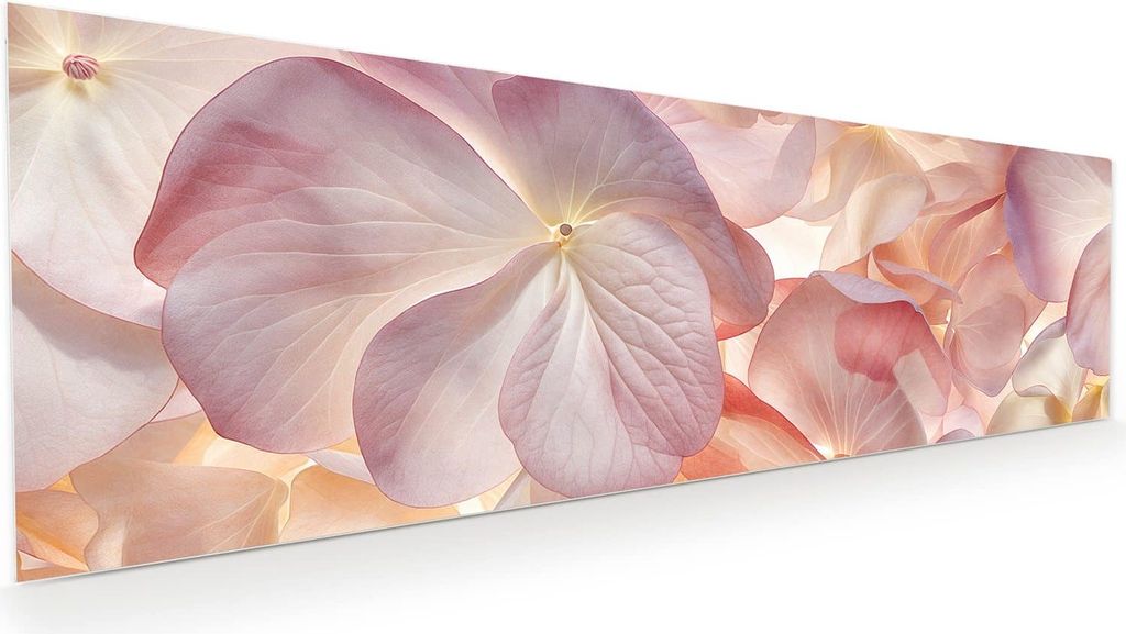 Glasbild 120x40cm in XXL für Wohnzimmer, Schlafzimmer Motiv Pastellblütenzauber