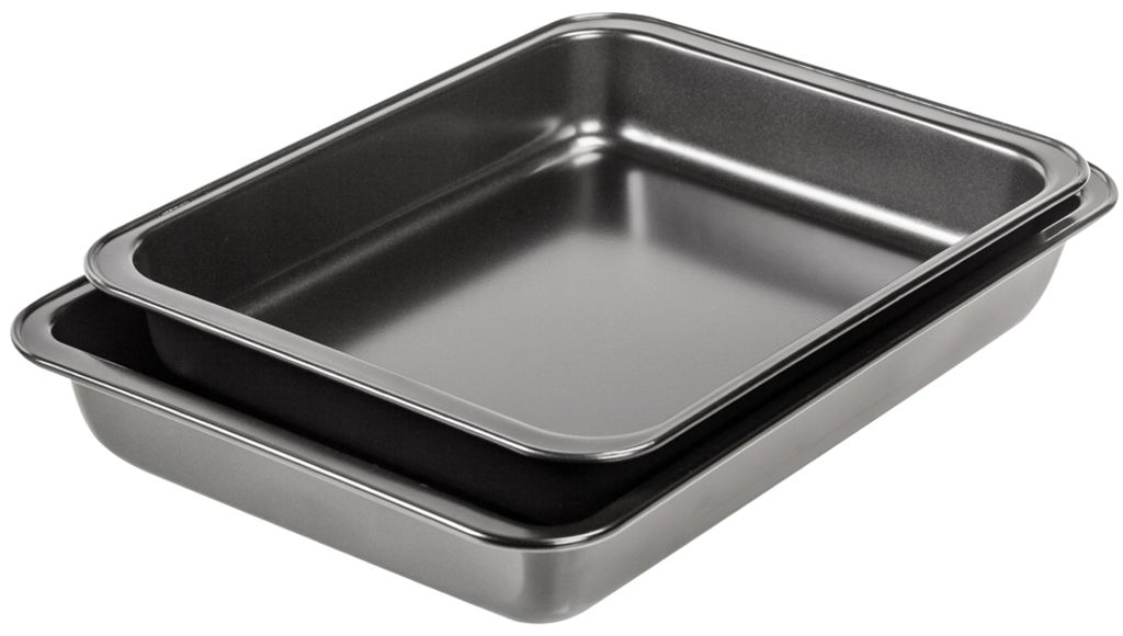 GastroMax Bratschalen-Set Kohlenstoffstahl schwarz 2er Set
