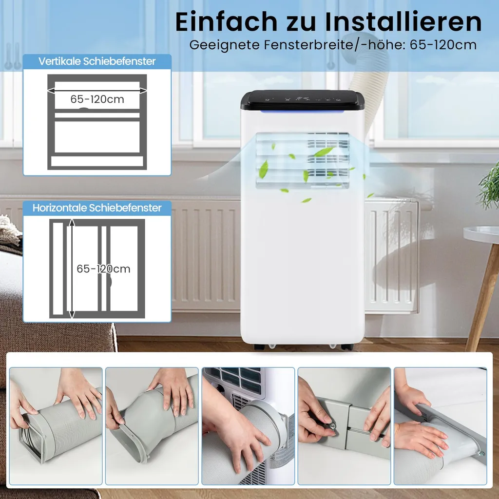Climatiseur 4 en 1 9000 BTU avec Programmateur et Télécommande Mobile - 9