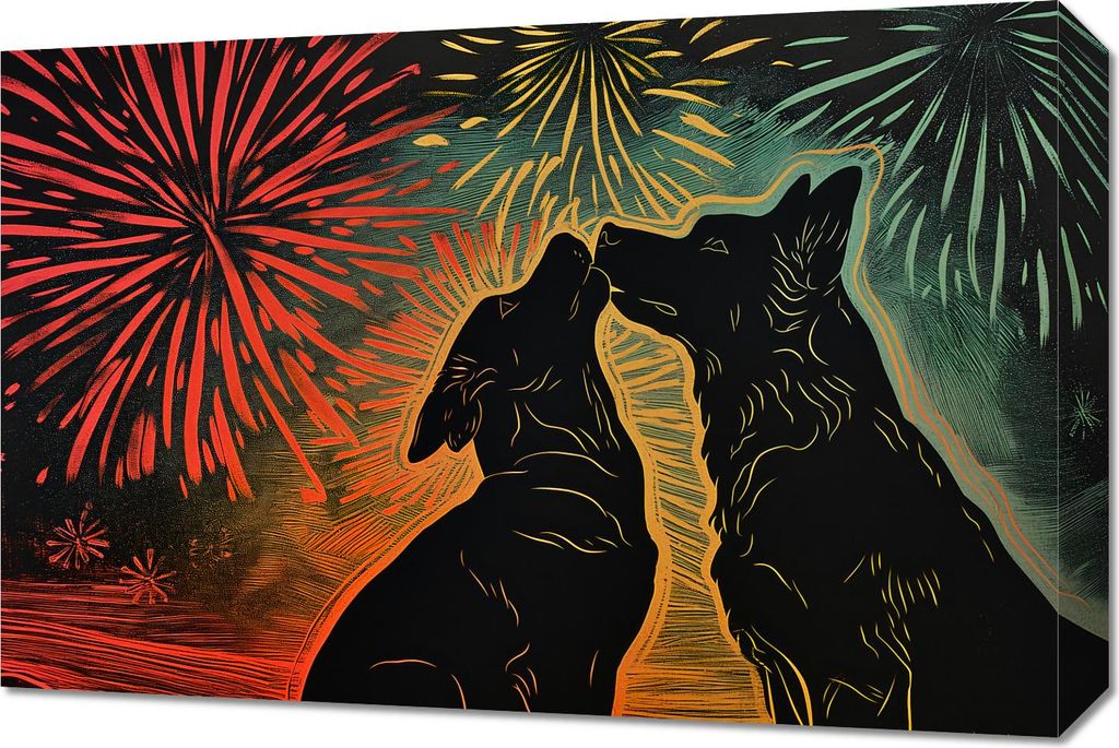 Bild 60x40cm Hund Umarmung