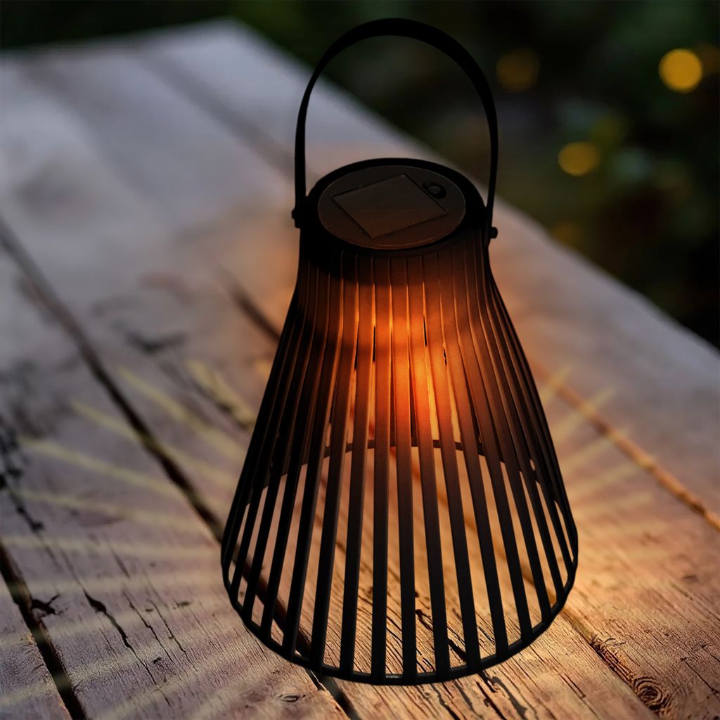 LED Solar Laterne schwarz - 23 cm - Garten Deko Leuchte zum Produktbild 