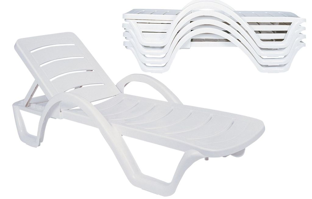 CLP 4er Set Sonnenliege Havana weiß Produktbild 