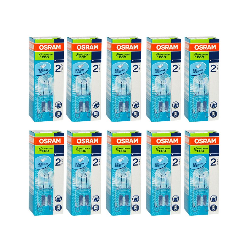 10 x Osram Halogen Stiftsockellampe 48W = 60W G9 klar 230V 740lm Halopin Superstar