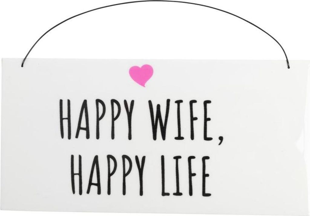 Freese Holz-Schild Happy Wife, Happy Life, Produktbild 