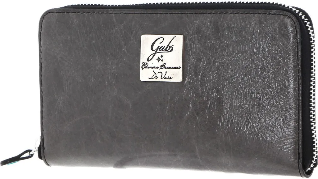 Portefeuille Zippé Gabs en Cuir Gris : Fini le Désordre dans le Sac