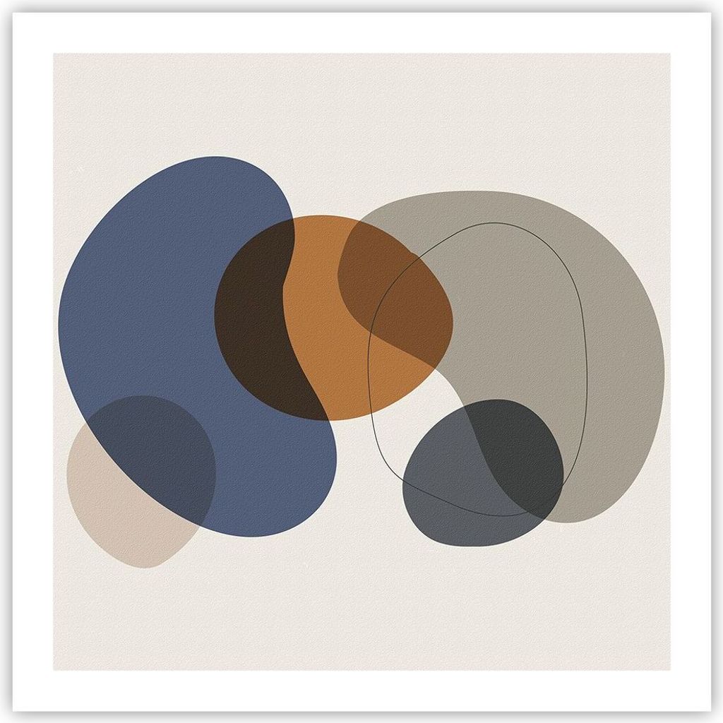 Poster - Poster ohne Rahmen - Boho Flecken abstrakt - 60x60 cm - Wand Bild - Wanddeko - Wandbilder - Kunstposter - Wandposter - Bilder - Kunstdruck...