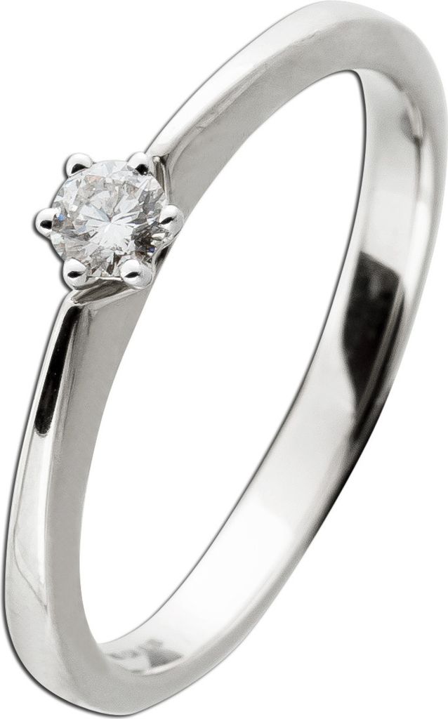 Brillant Solitärring Weißgold 585 14 K 0.15ct TW VSI 20