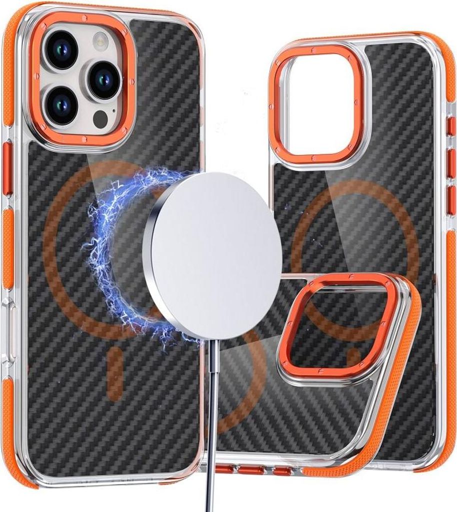 Case passend für Samsung A26 5G Fiber kompatibel mit MagSafe orange