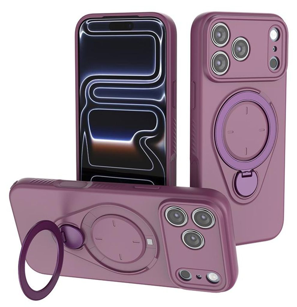 Magnetische Handyhülle für iPhone – stoßfeste Schutzhülle mit Standfunktion,iphone17 PorMax,Purple