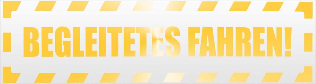 Kiwistar Begleitetes Fahren gestreift Magnetschild Schild magnetisch - 45cm Gelb - reflektierend - Magnetfolie für Auto PKW Kfz