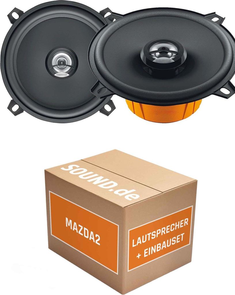 Lautsprecher Boxen Einbaupaket vorne Hertz DCX 130.3 passend für Mazda2 Typ DY | 2x Tief-Mitteltöner mit integriertem Hochtöner 80W MAX