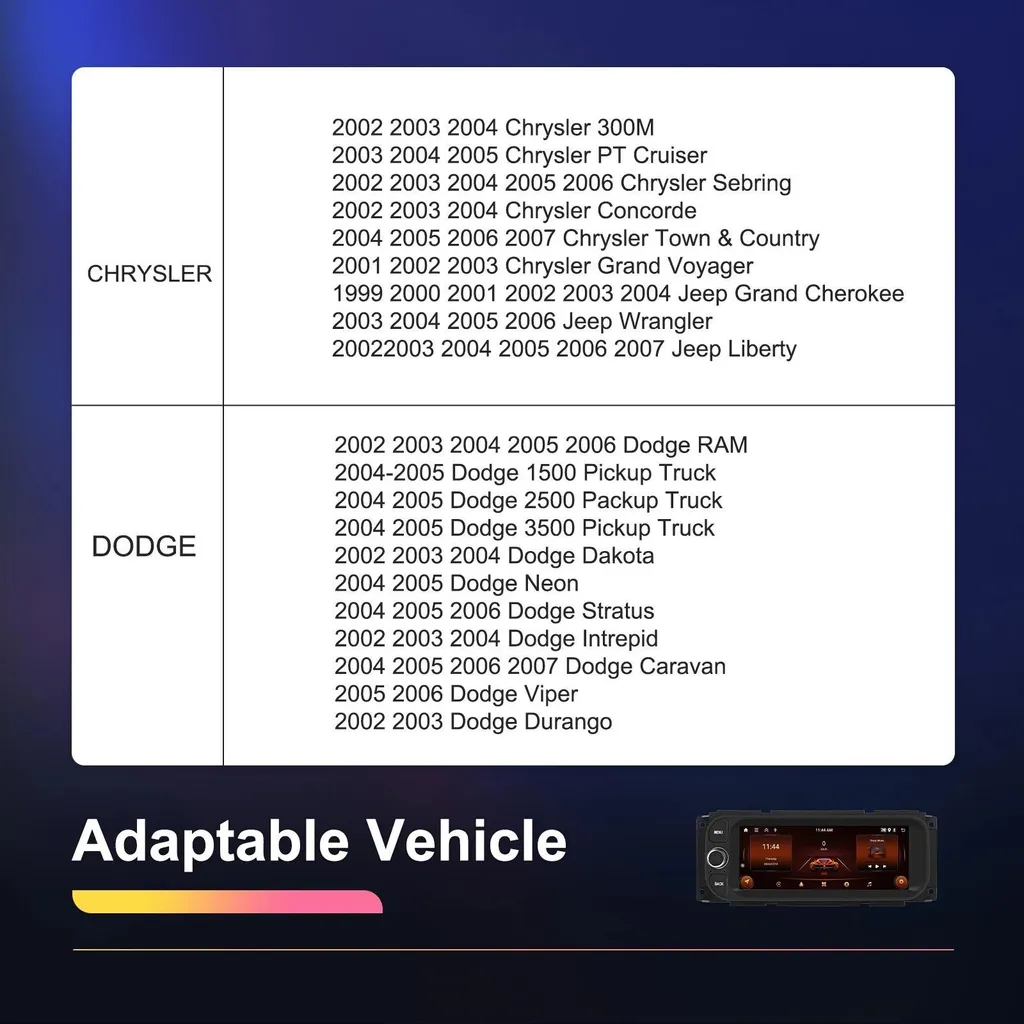 Autoradio CarPlay Android 2 DIN pour Dodge Durango 2002-2003 RAM 2Go - 10