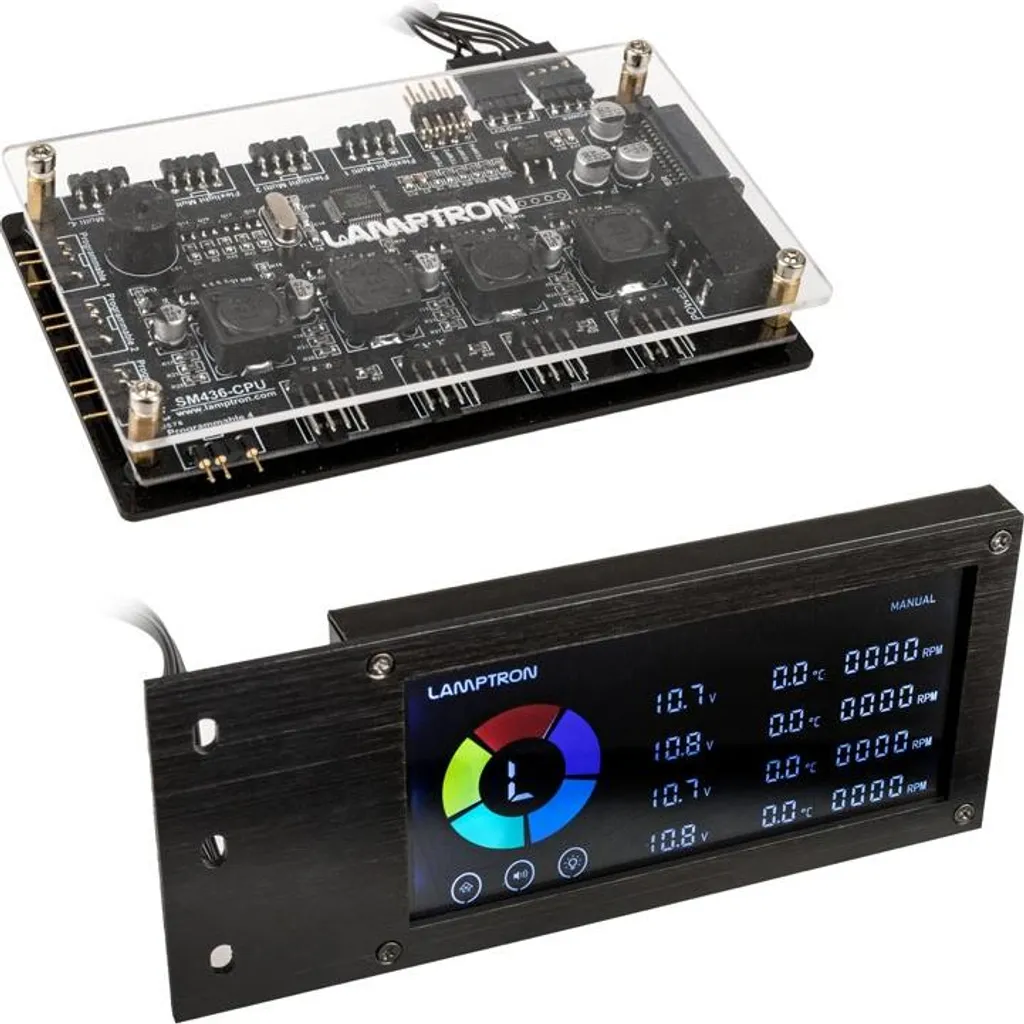 Lamptron SM436 Black - Il Re dei Controller PCI RGB & Fan - Premium