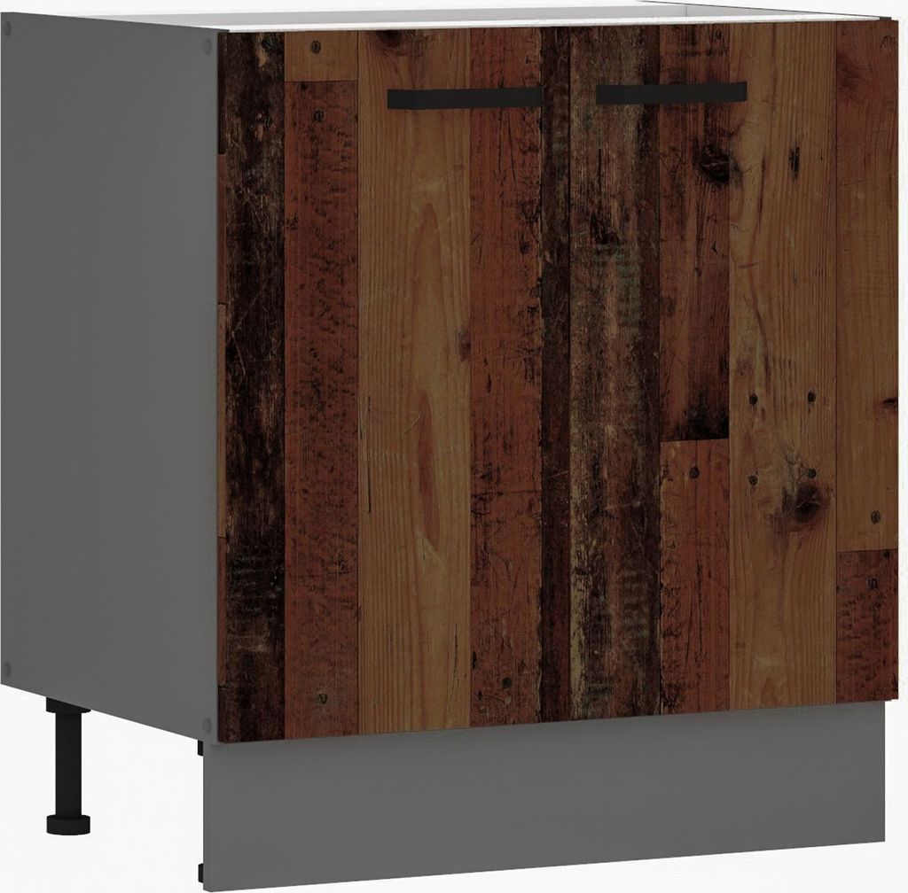 Küche OLD STYLE Unterschrank 80 cm Old Wood Küchenzeile Küchenblock Einbauküche