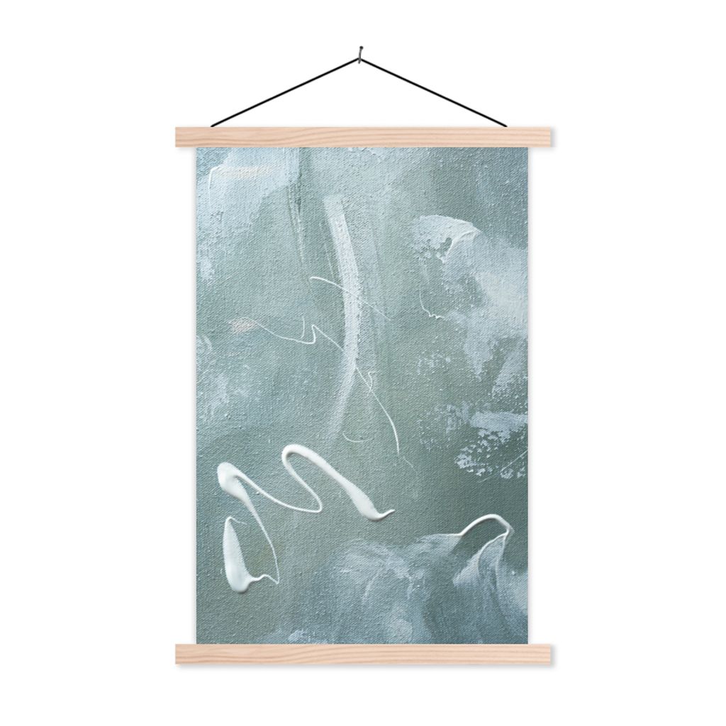 MuchoWow Textilposter Acrylfarbe - Gestaltung - Abstrakt 40x60 cm mit holzfarbenen Rahmen - Poster