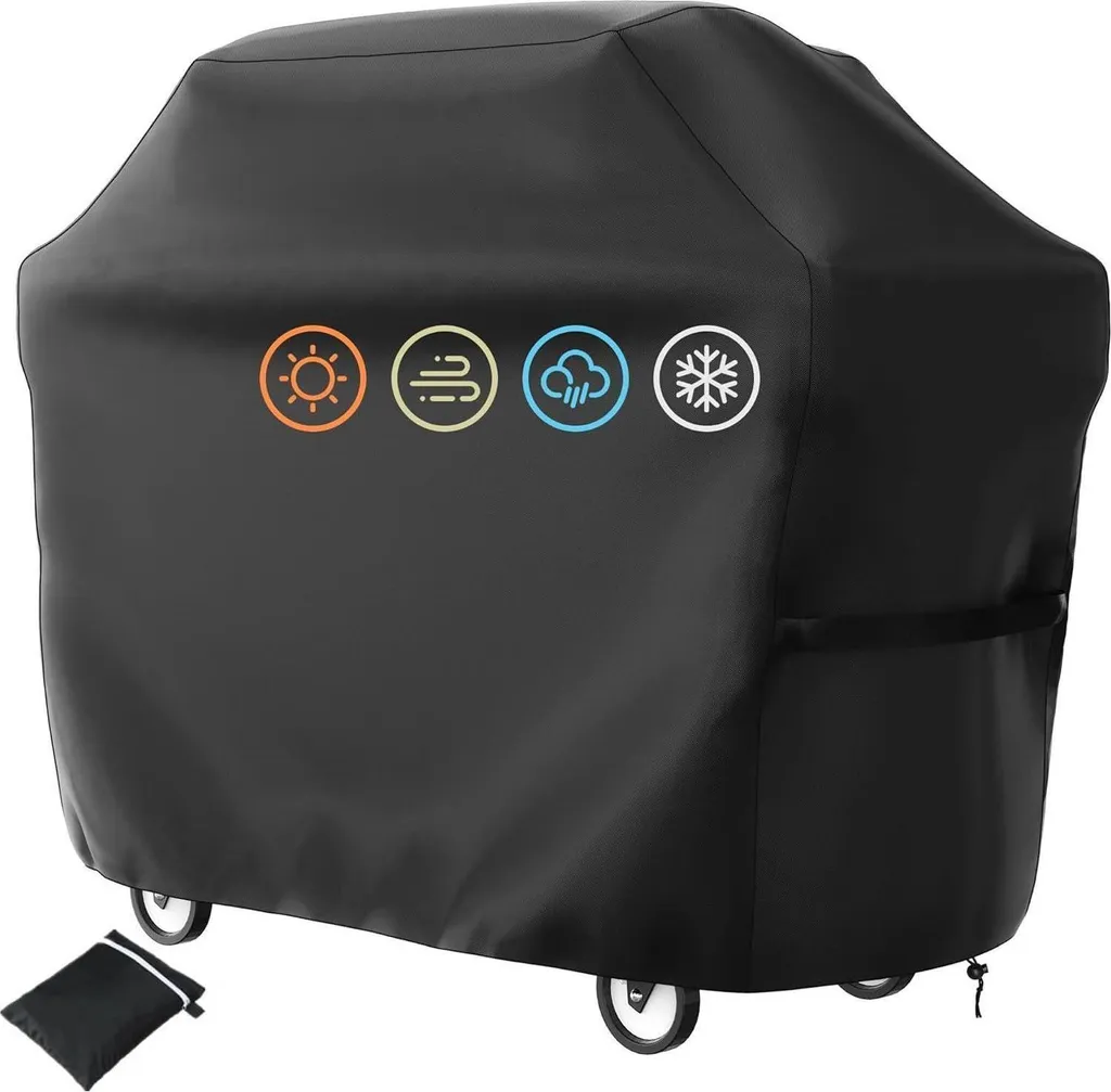 Housse de protection pour barbecue bâche étanche noire 145cm de longueur