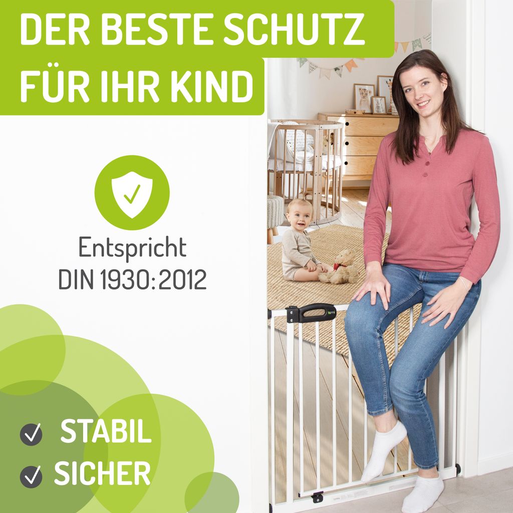 BOMI® Kinderschutzgitter 63-251 cm ohne Bohren | Zum Produktbild 5