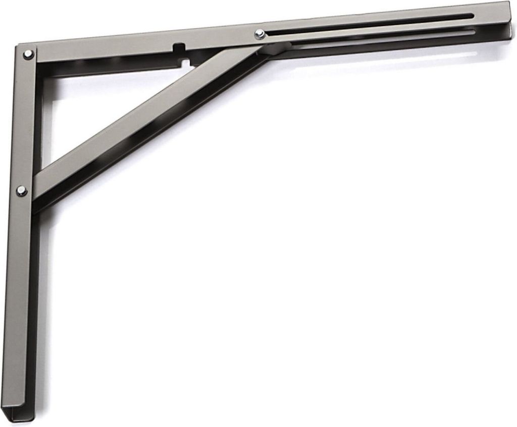 Klappkonsole Profi-Nr.1 L400 Länge: 390 mm / Höhe 300 mm Edelstahloptik matt (satin) Tragkraft 120 kg (pro Paar)