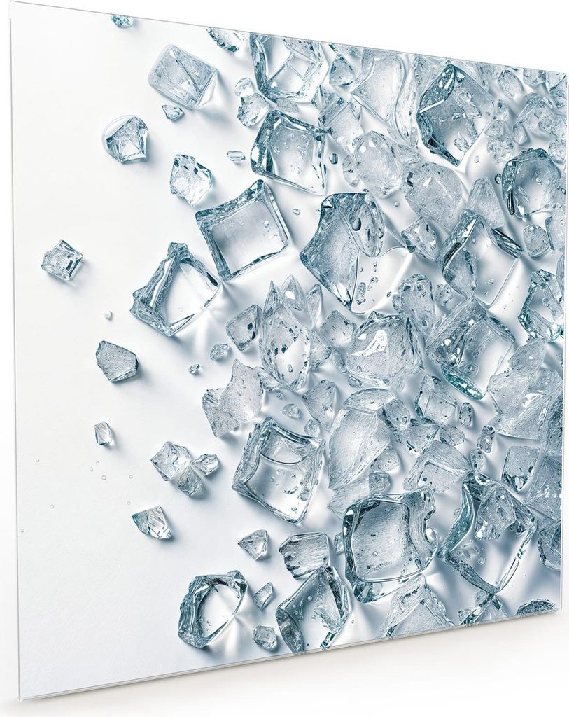 Küchenrückwand Spritzschutz Glas mit Motiv Eiswürfel Haufen 40 x 40 cm