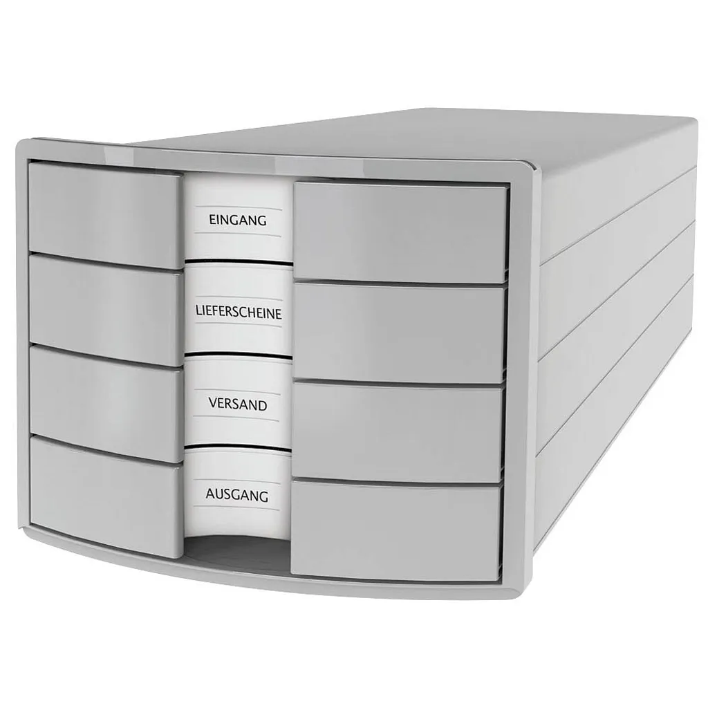 HAN 1010-X-11 Box à tiroirs IMPULS 4 compartiments gris clair de bureau - 5