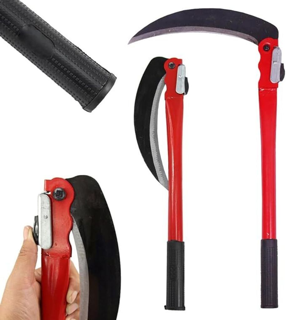 Klappbarer Handsichel, 40 cm, mit Gummiertem Griff, Produktbild 