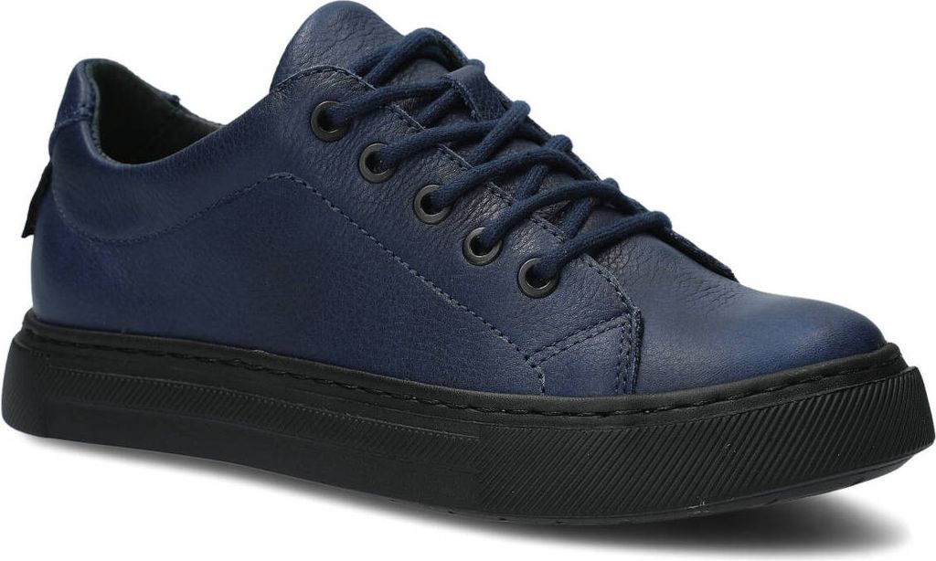 NAGABA Sneaker Damen Halbschuhe Echtleder Sportschuhe Schnürschuhe Dunkelblau, 40