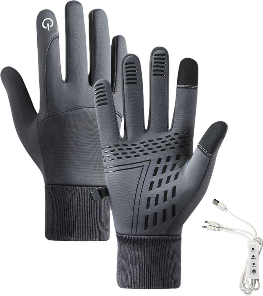1 Paar wiederaufladbare beheizte Handschuhe für Herren und Produktbild 