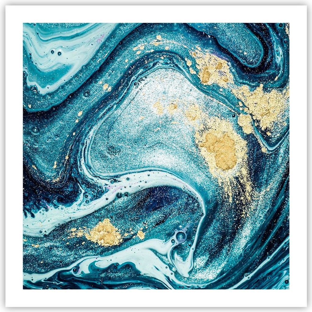 Poster - Poster ohne Rahmen - Abstraktion modern - 60x60 cm - Wand Bild - Wanddeko - Wandbilder - Kunstposter - Wandposter - Bilder - Kunstdruck - ...