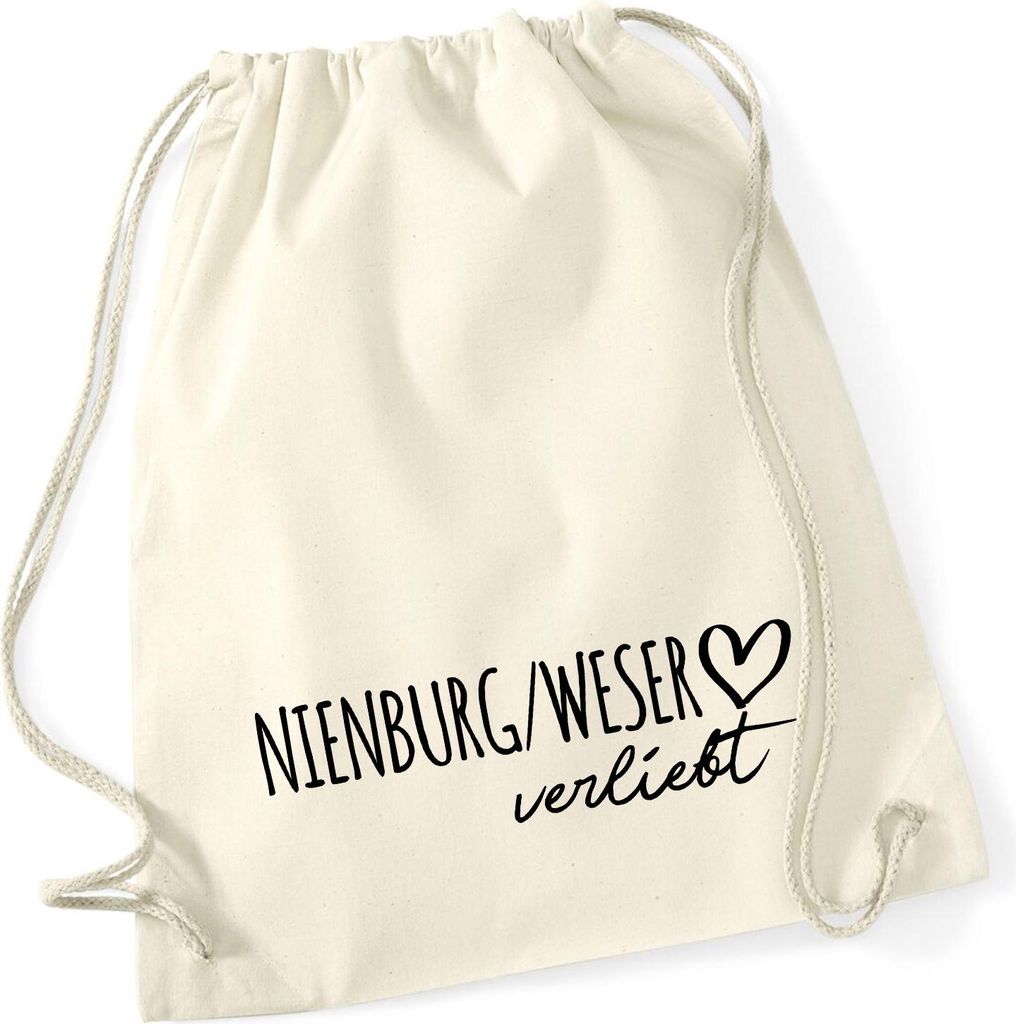 Huuraa Rucksack Nienburg/Weser verliebt Geschenk 12 Liter Natural Baumwolle Nienburg/Weser Accessoire