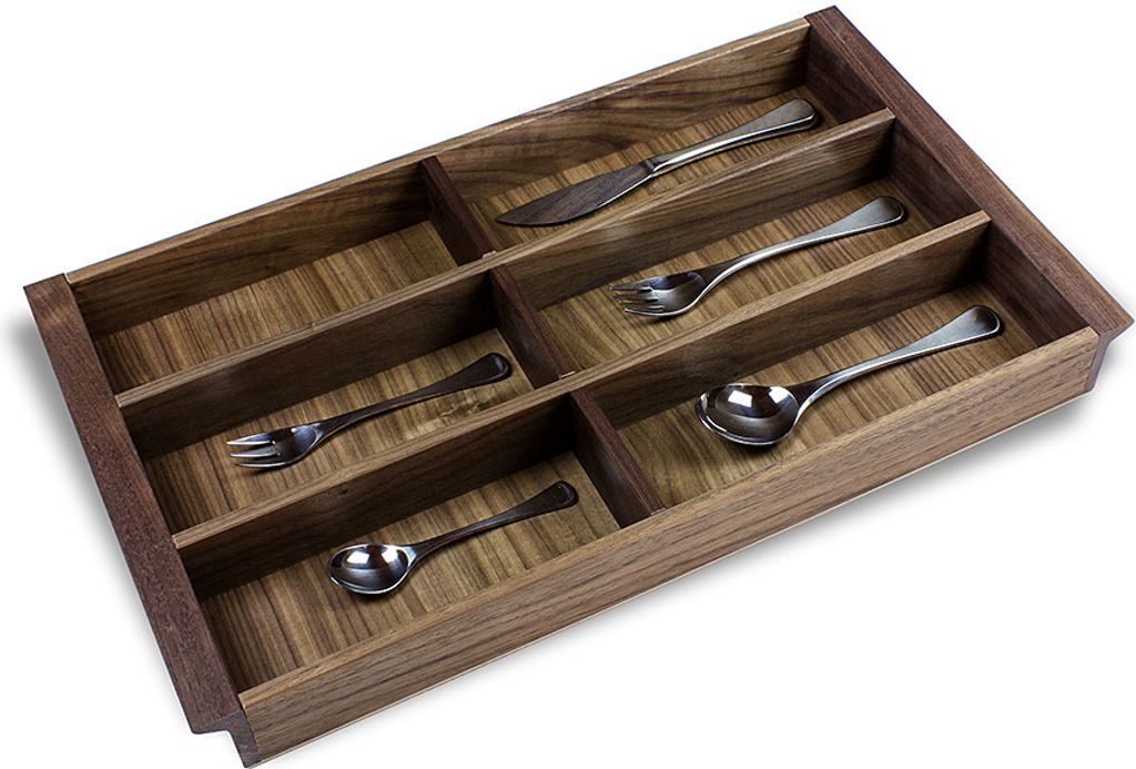Besteckeinsatz NUSSBAUM 60er Schubl. B 520 x T 300 mm für IKEA Metod (ab 2015)