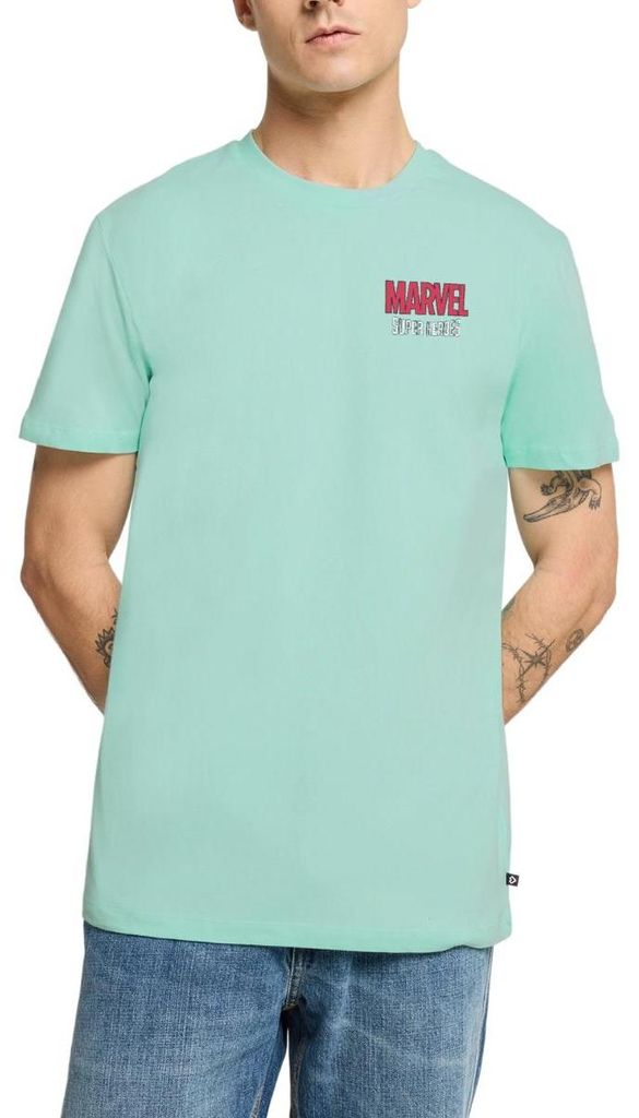 Spreadshirt Avengers Marvel Superhelden Chest- Und Backprint Männer Premium T-Shirt, 4XL, Mint